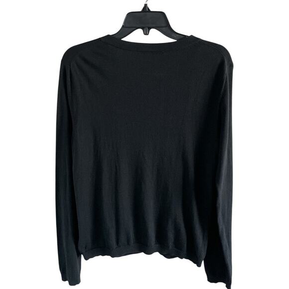 Trina Turk Cardigan Sweater Cotton Modal Long Sleeve Black Minimalist Capsule - Picture 3 of 11